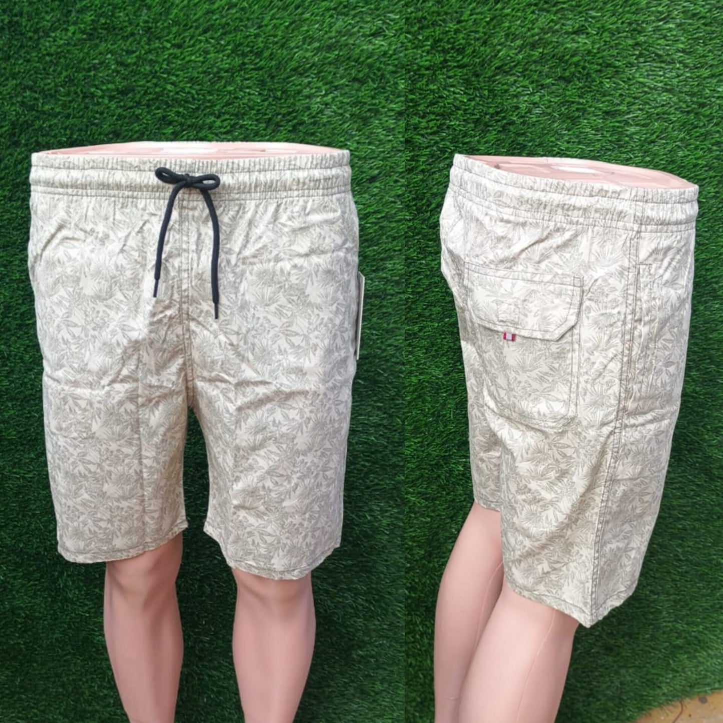 Men Creamy Printed Side Pockets Shorts