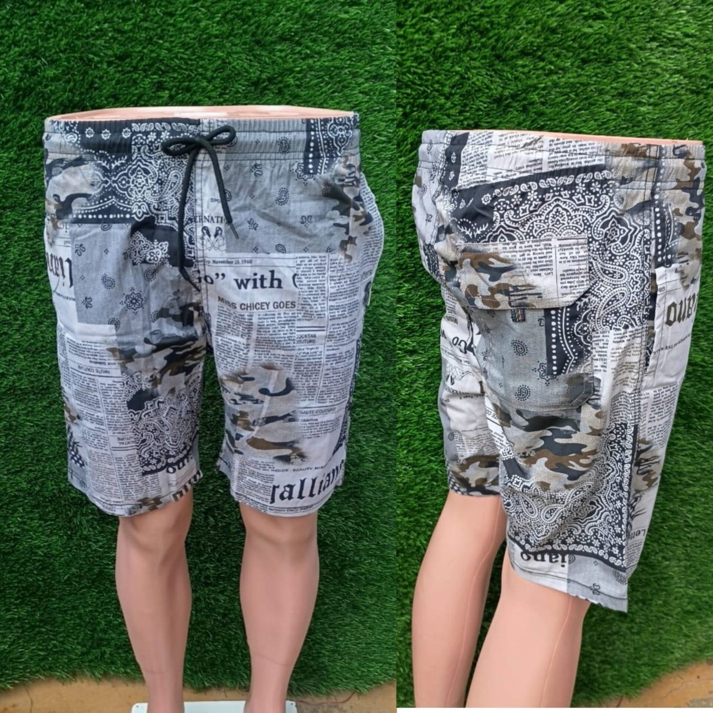 Men Graphic Printed Side Pockets Shorts