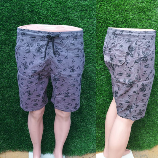 Men Grey Printed Side Pockets Shorts
