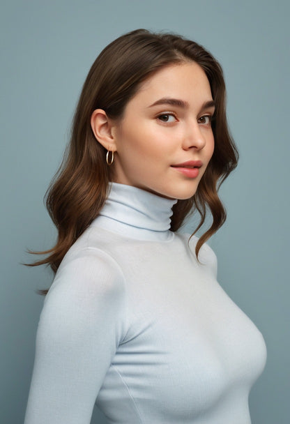 White High Neck Full Sleeve Top