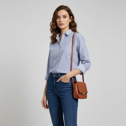 Blue & White Lining Full Sleeve Shirt